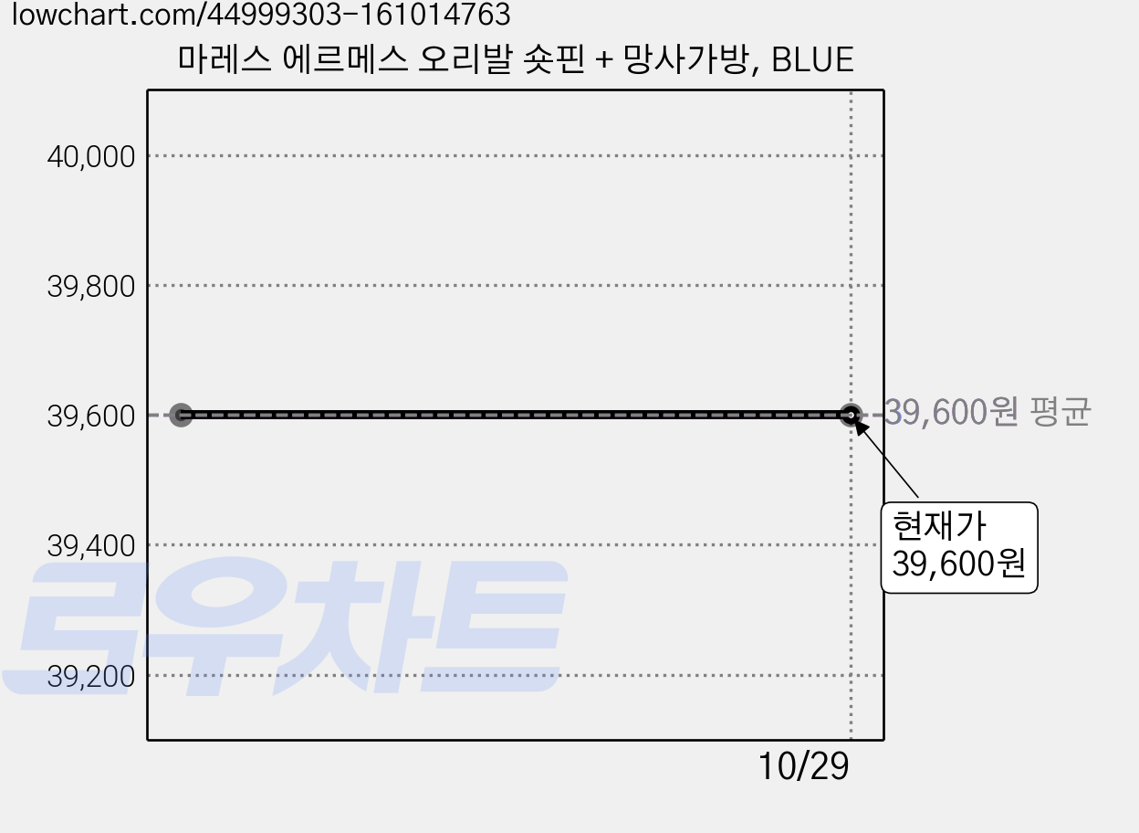 마레스 에르메스 오리발 숏핀 + 망사가방, BLUE 가격 변동 차트, 현재가 39,600원