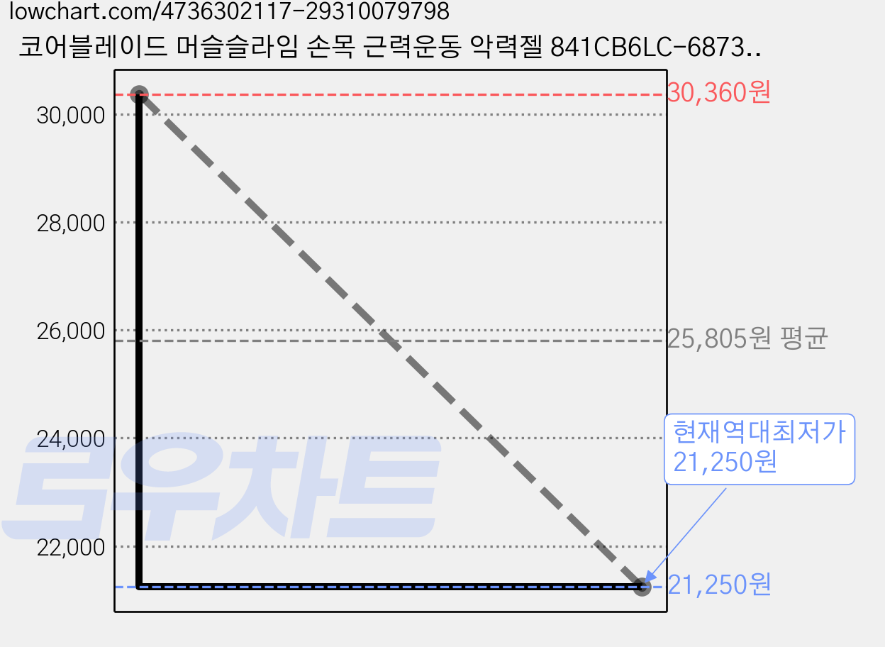 코어블레이드 머슬슬라임 손목 근력운동 악력젤 841CB6LC-6873, 블루, 6개 가격 변동 차트, 현재가 21,250원, 역대최저가