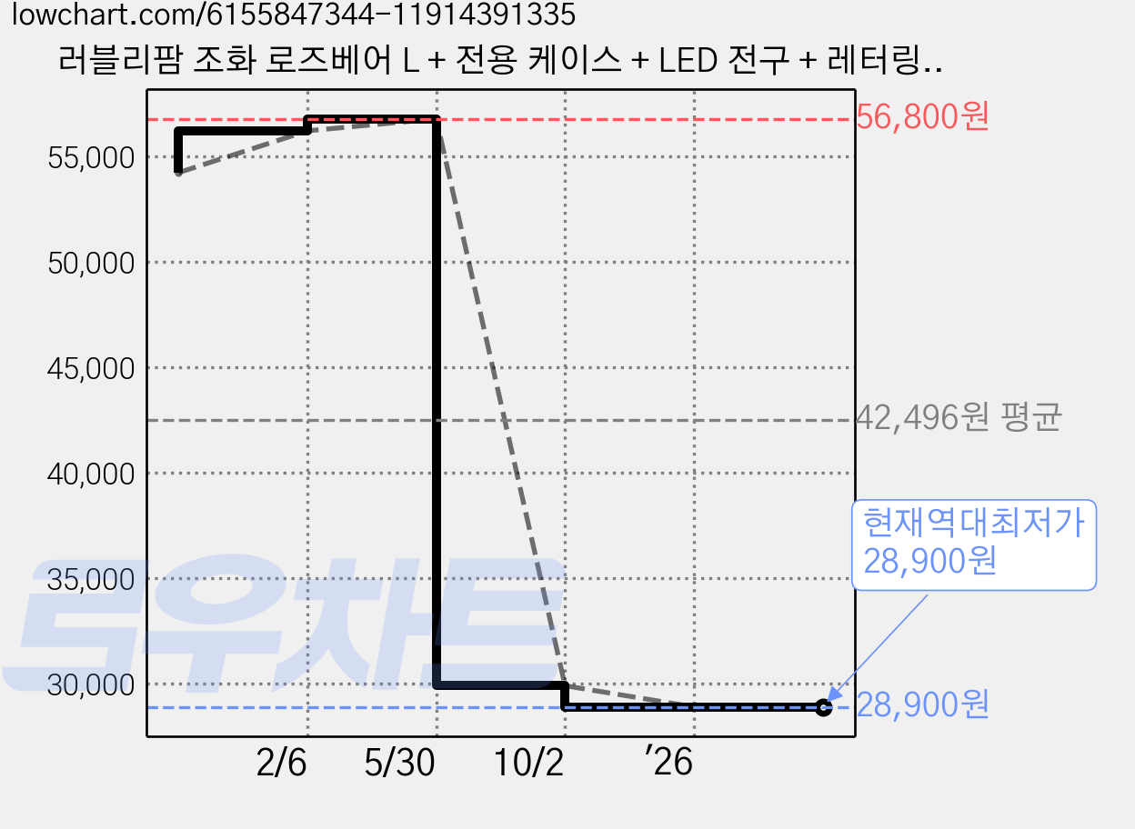 러블리팜 조화 로즈베어 L + 전용 케이스 + LED 전구 + 레터링 시트지 1st 세트, L사이즈, 코랄(로즈베어), 골드(레터링 시트지), 1개 가격 변동 차트, 현재가 28,900원, 역대최저가