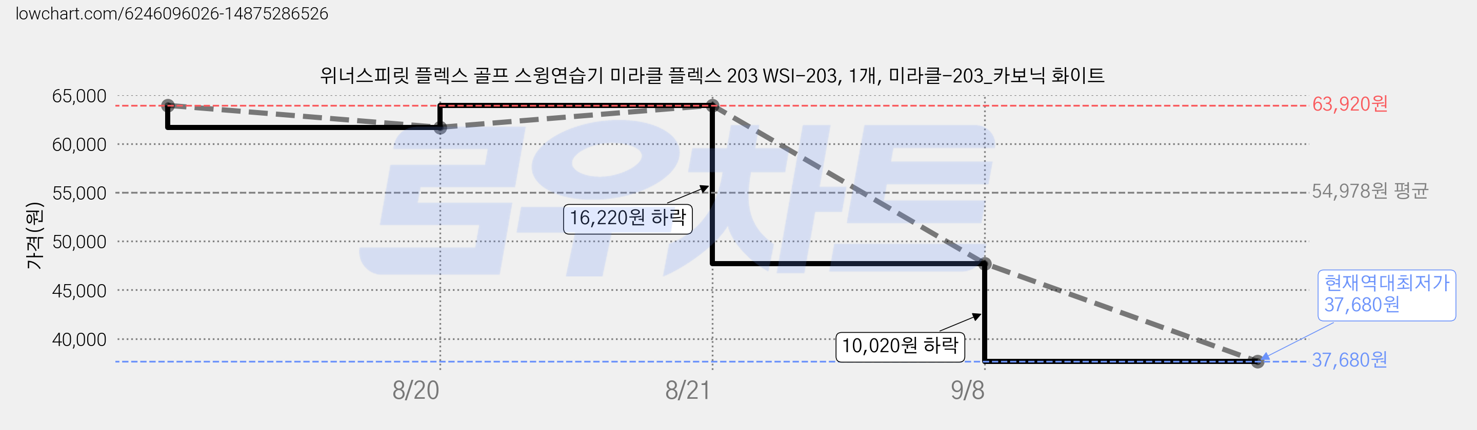 위너스피릿 플렉스 골프 스윙연습기 미라클 플렉스 203 WSI-203, 1개, 미라클-203_카보닉 화이트 가격 변동 차트, 현재가 37,680원, 역대최저가
