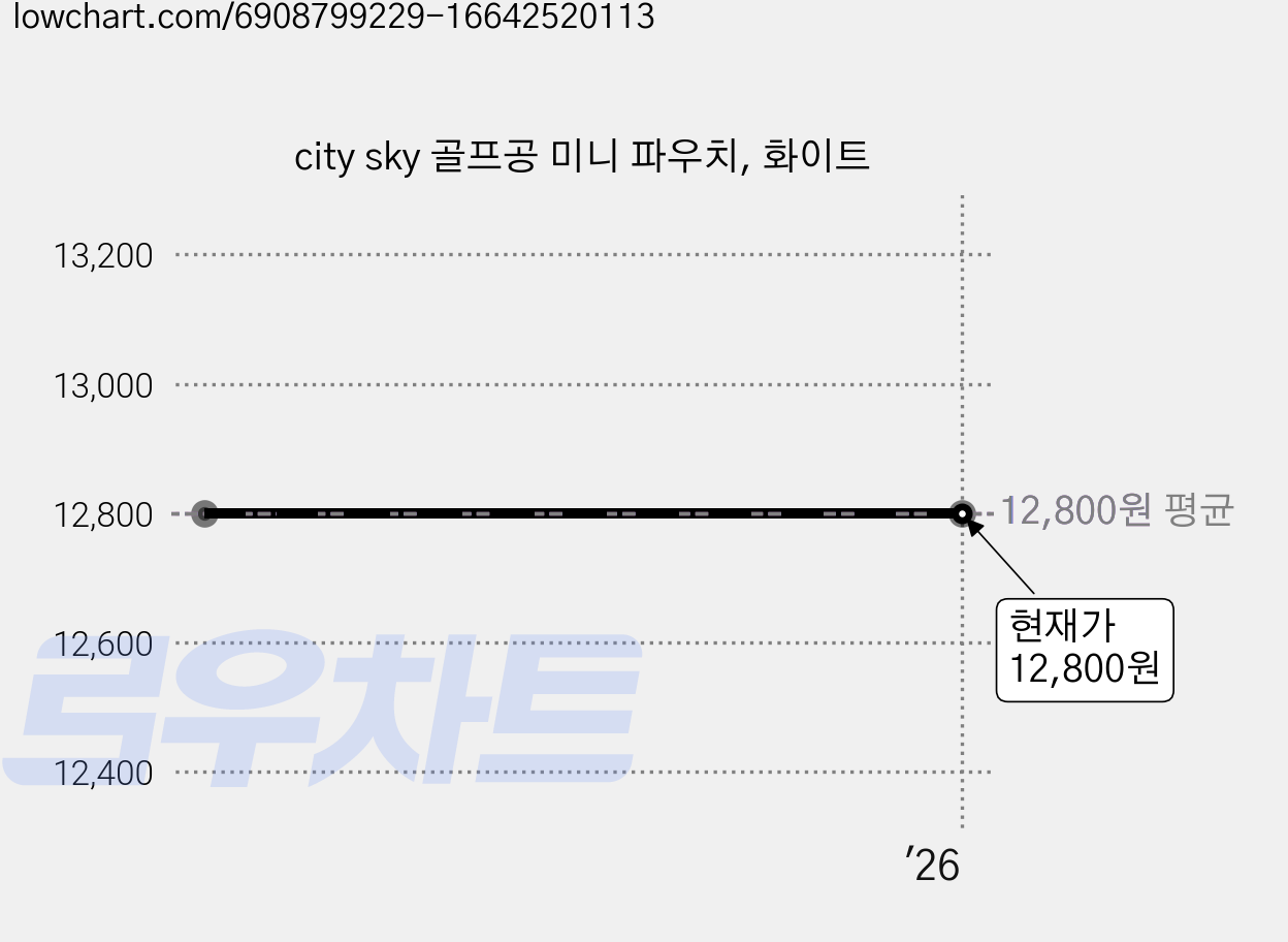 city sky 골프공 미니 파우치, 화이트 가격 변동 차트, 현재가 12,800원