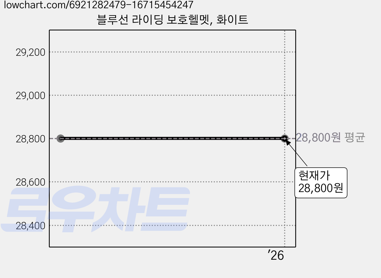 블루선 라이딩 보호헬멧, 화이트 가격 변동 차트, 현재가 28,800원