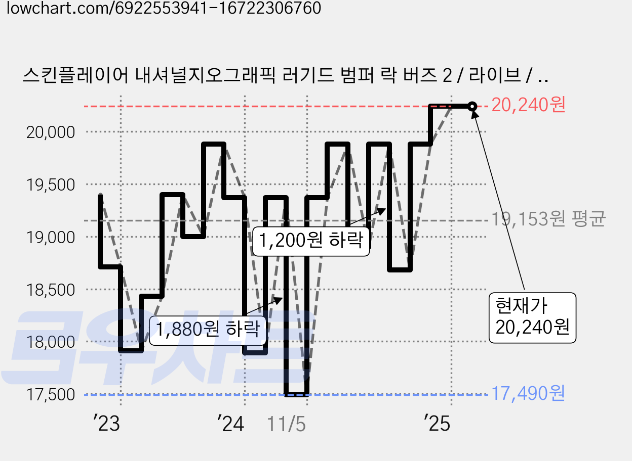 스킨플레이어 내셔널지오그래픽 러기드 범퍼 락 버즈 2 / 라이브 / 프로 / 2 프로 케이스, 버즈2/버즈라이브/버즈프로/버즈2프로, 그레이, 1개 가격 변동 차트, 현재가 20,240원, 관측 최저가 17,490원
