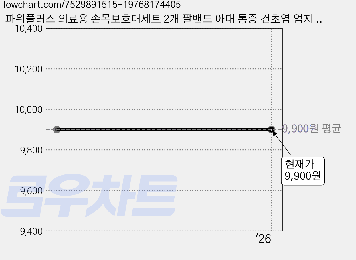 파워플러스 의료용 손목보호대세트 2개 팔밴드 아대 통증 건초염 엄지 골프 헬스 스포츠 국내제작 약국 사은품증정, 손목2P블랙, 1세트 가격 변동 차트, 현재가 9,900원