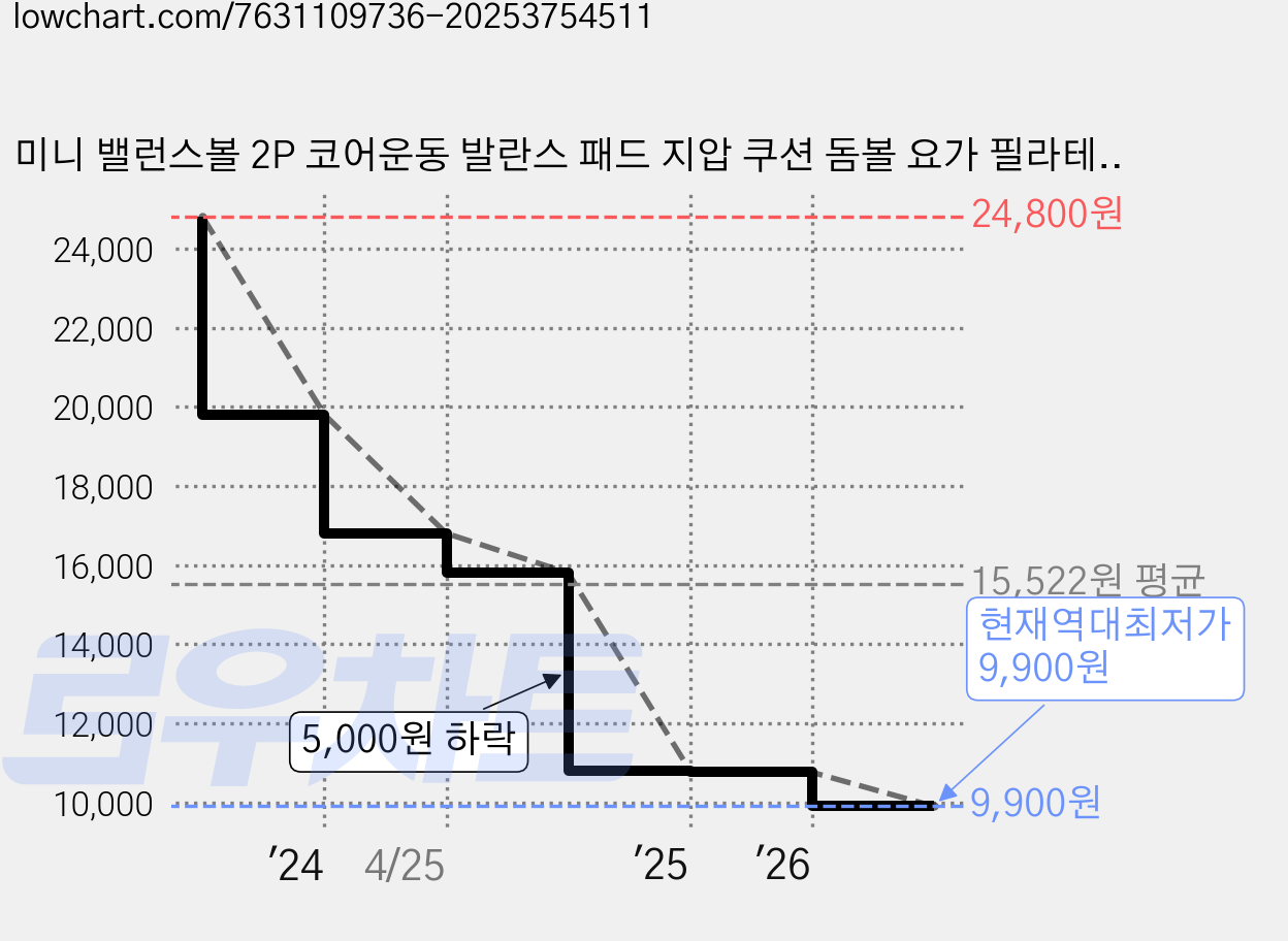 미니 밸런스볼 2P 코어운동 발란스 패드 지압 쿠션 돔볼 요가 필라테스, 블랙2P 가격 변동 차트, 현재가 9,900원, 역대최저가
