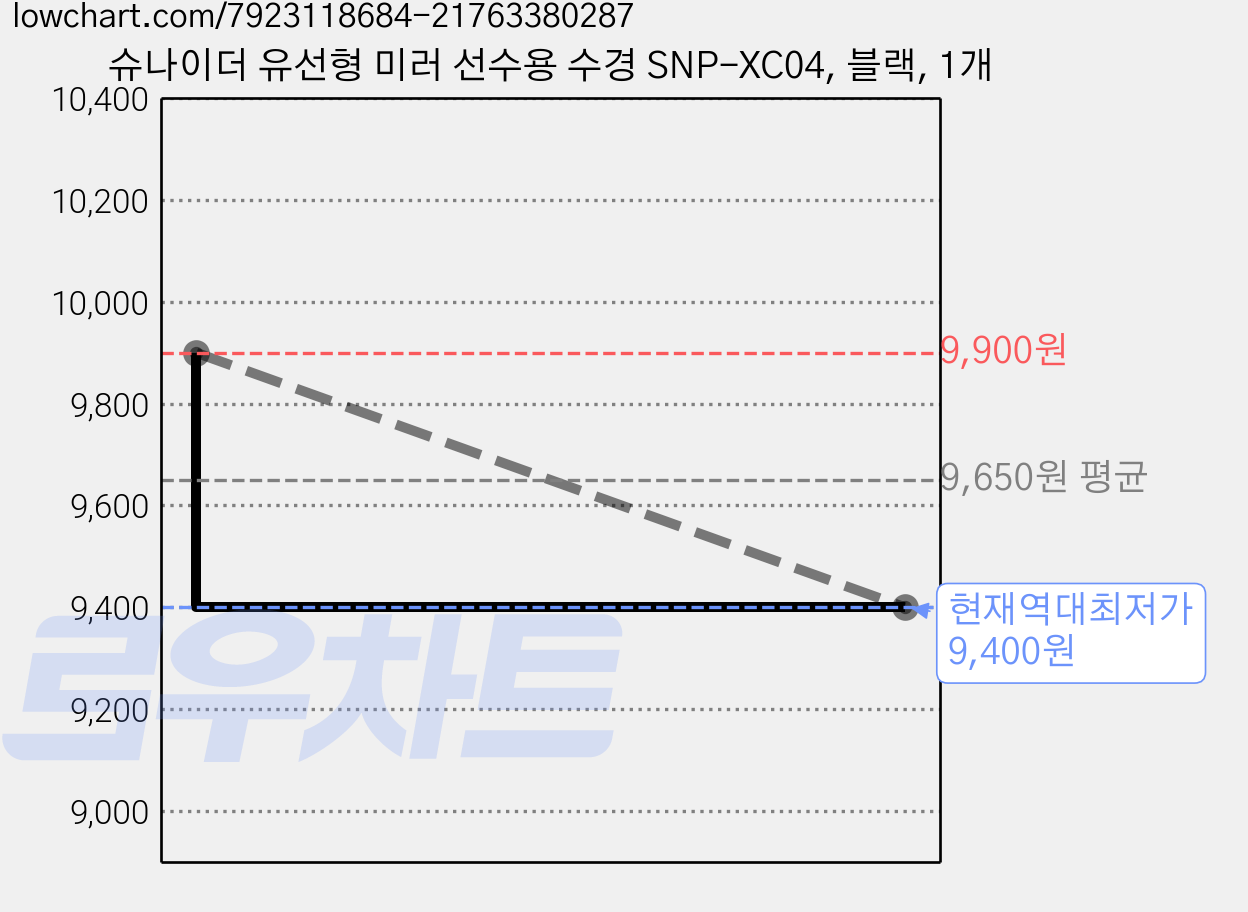 슈나이더 유선형 미러 선수용 수경 SNP-XC04, 블랙, 1개 가격 변동 차트, 현재가 9,400원, 역대최저가
