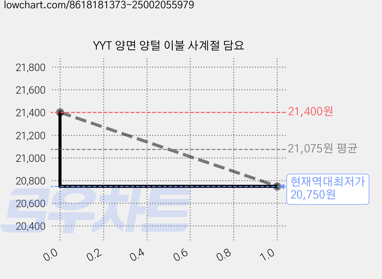 YYT 양면 양털 이불 사계절 담요 가격 변동 차트, 현재가 20,750원, 역대최저가