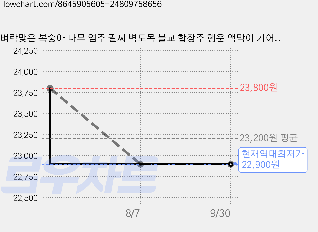 벼락맞은 복숭아 나무 염주 팔찌 벽도목 불교 합장주 행운 액막이 기어봉 단주, 20mm, 1개 가격 변동 차트, 현재가 22,900원, 역대최저가