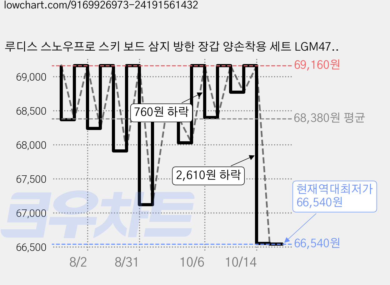 루디스 스노우프로 스키 보드 삼지 방한 장갑 양손착용 세트 LGM4793, 블랙, 1세트 가격 변동 차트, 현재가 66,540원, 역대최저가