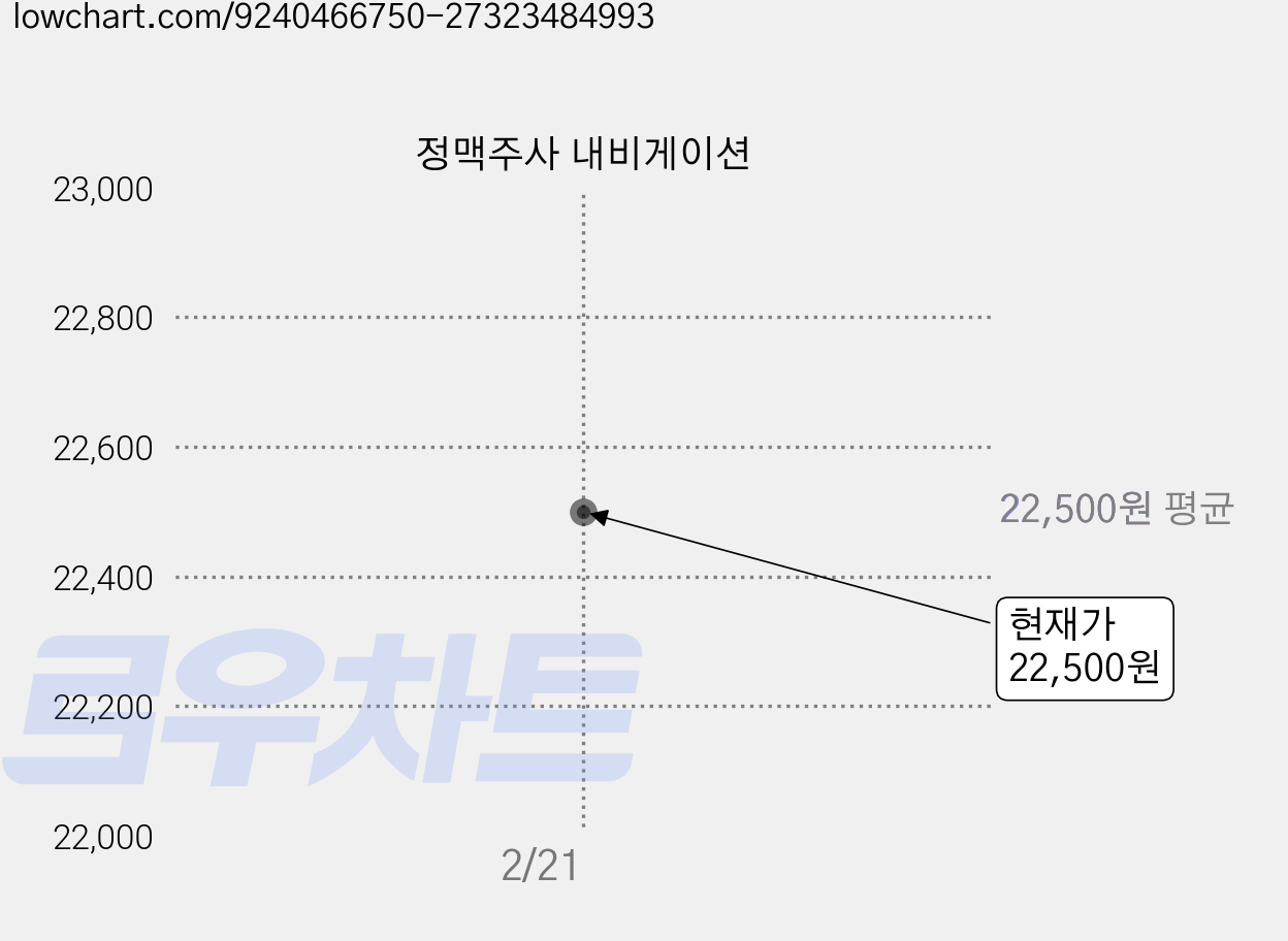 정맥주사 내비게이션 가격 변동 차트, 현재가 22,500원