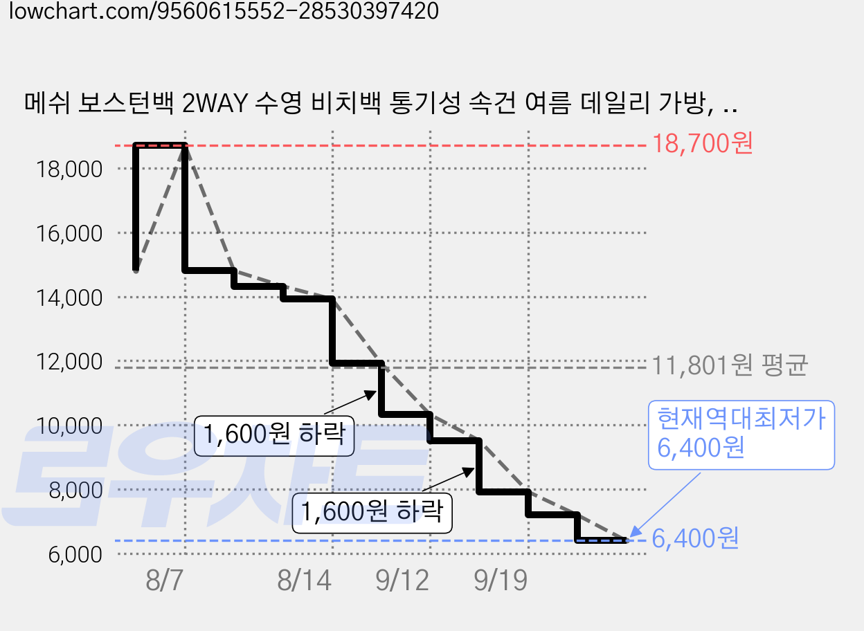 메쉬 보스턴백 2WAY 수영 비치백 통기성 속건 여름 데일리 가방, 1개, 분홍색 메쉬 가방 가격 변동 차트, 현재가 6,400원, 역대최저가