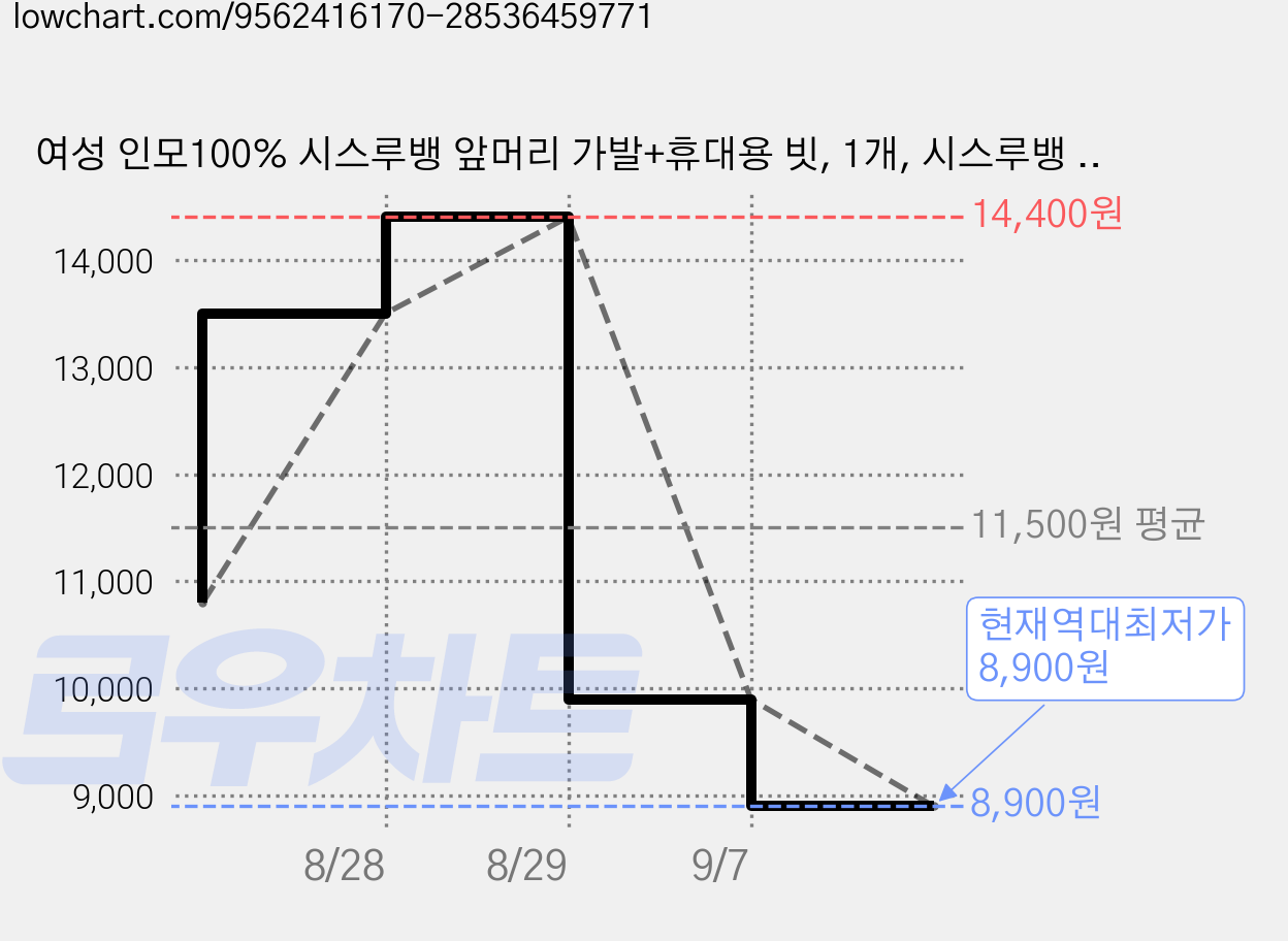여성 인모100% 시스루뱅 앞머리 가발+휴대용 빗, 1개, 시스루뱅 다크 브라운+휴대용 빗 가격 변동 차트, 현재가 8,900원, 역대최저가