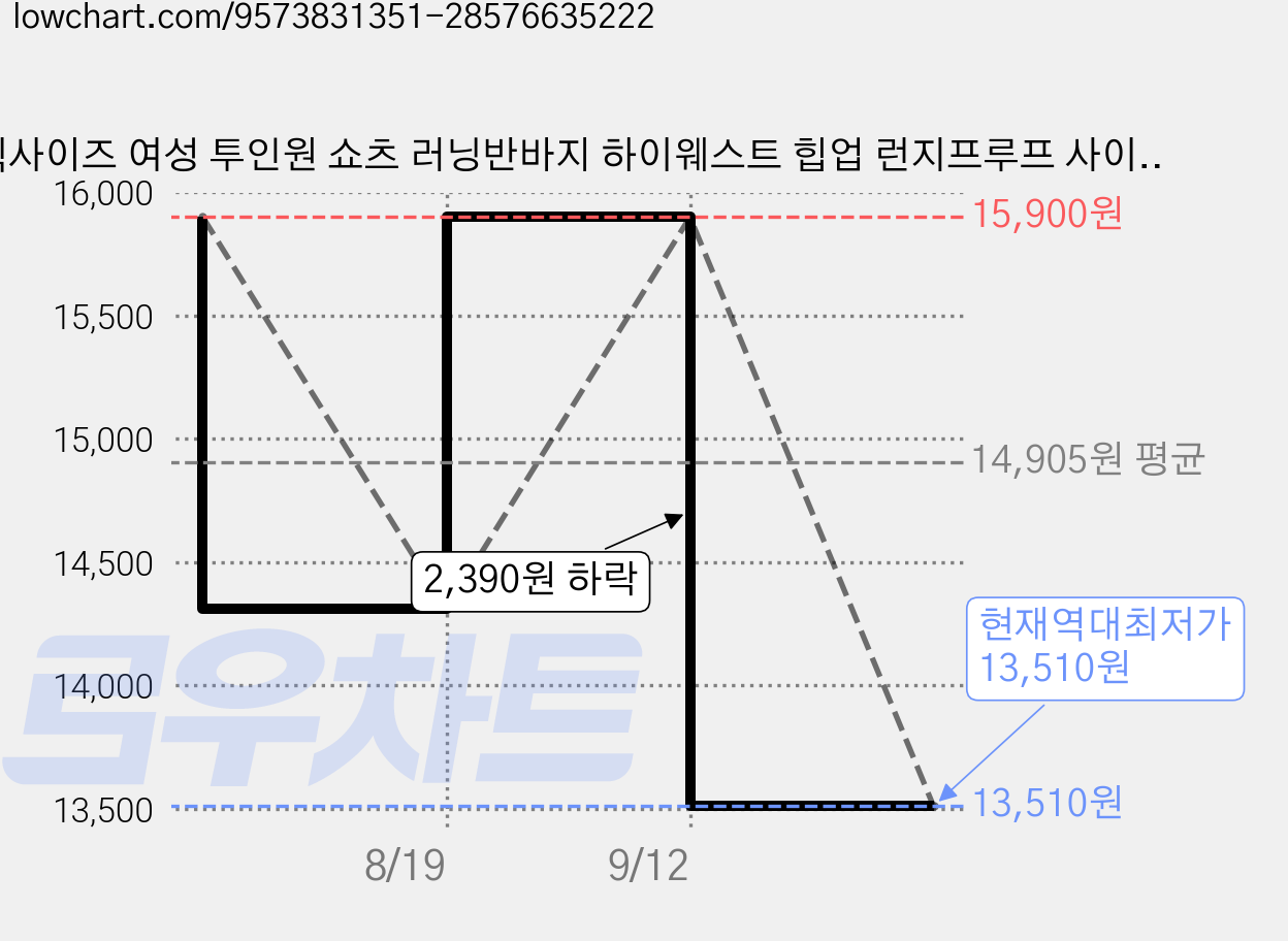 빅사이즈 여성 투인원 쇼츠 러닝반바지 하이웨스트 힙업 런지프루프 사이드포켓 루즈핏 신축성 속건 필라테스 헬스 운동복 가격 변동 차트, 현재가 13,510원, 역대최저가