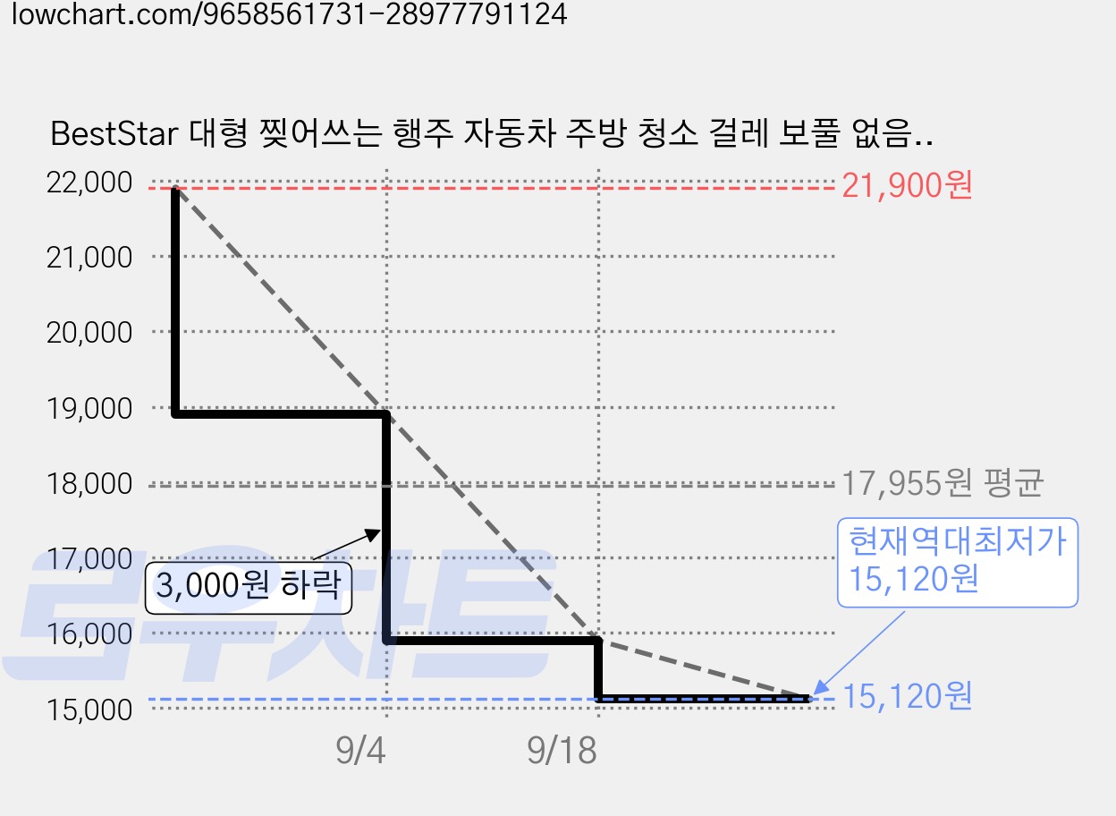 BestStar 대형 찢어쓰는 행주 자동차 주방 청소 걸레 보풀 없음 재사용 가능 3롤 세트 다용도 꿀템, 5개, 그레이25*25 가격 변동 차트, 현재가 15,120원, 역대최저가
