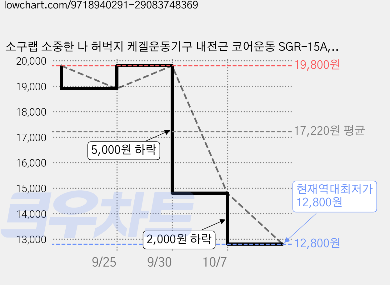 소구랩 소중한 나 허벅지 케겔운동기구 내전근 코어운동 SGR-15A, 핑크 가격 변동 차트, 현재가 12,800원, 역대최저가