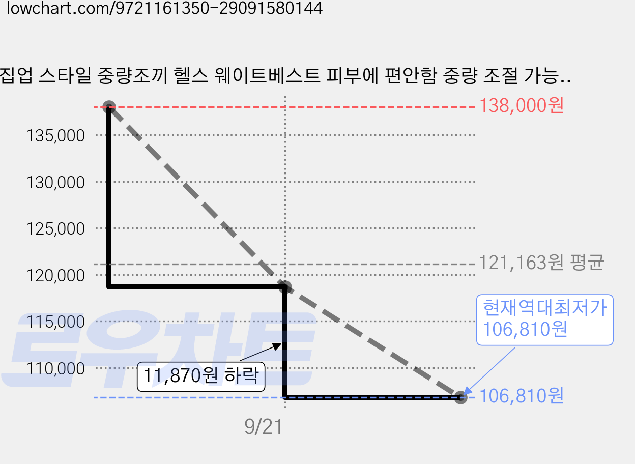 집업 스타일 중량조끼 헬스 웨이트베스트 피부에 편안함 중량 조절 가능 자유롭게 운동 초보자 여성 남성 입문용, 10kg, Black 가격 변동 차트, 현재가 106,810원, 역대최저가