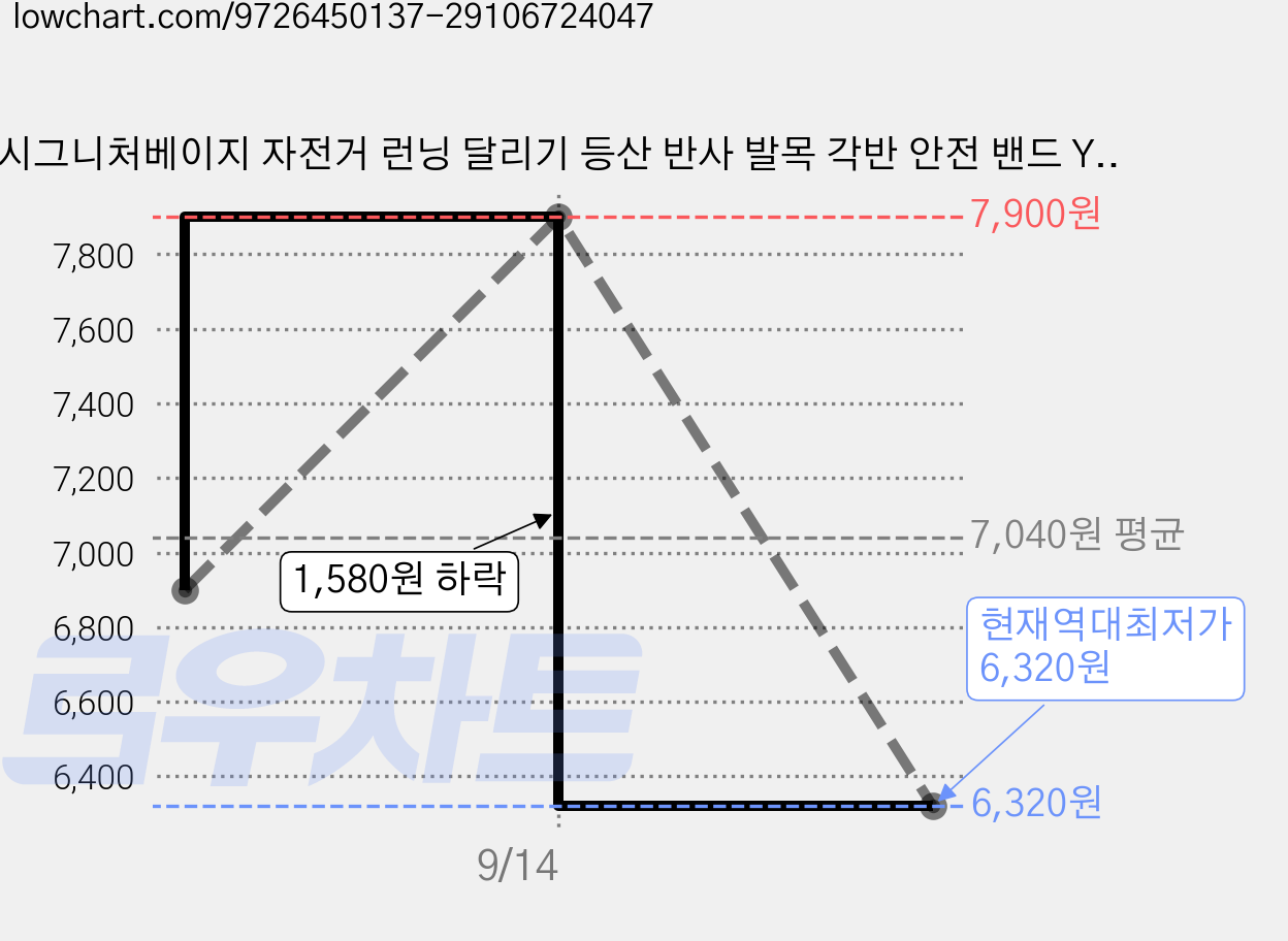 시그니처베이지 자전거 런닝 달리기 등산 반사 발목 각반 안전 밴드 YPZ519, 1세트, 화이트 가격 변동 차트, 현재가 6,320원, 역대최저가